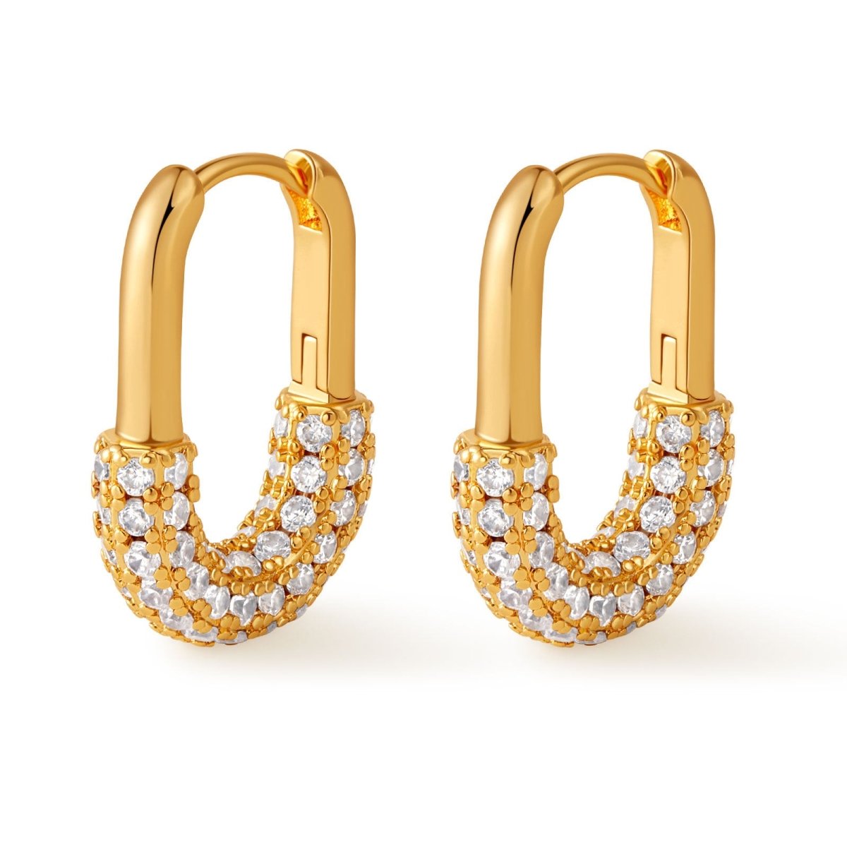 18K Gold U - shaped Fashion Earrings - Shuling Jewelry