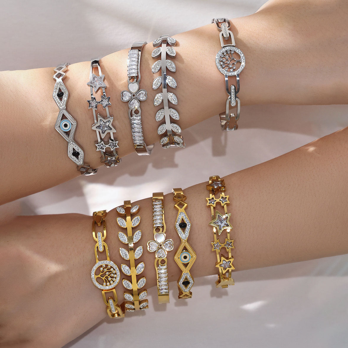 Crystal Symbolic Stackable Bangle Collection