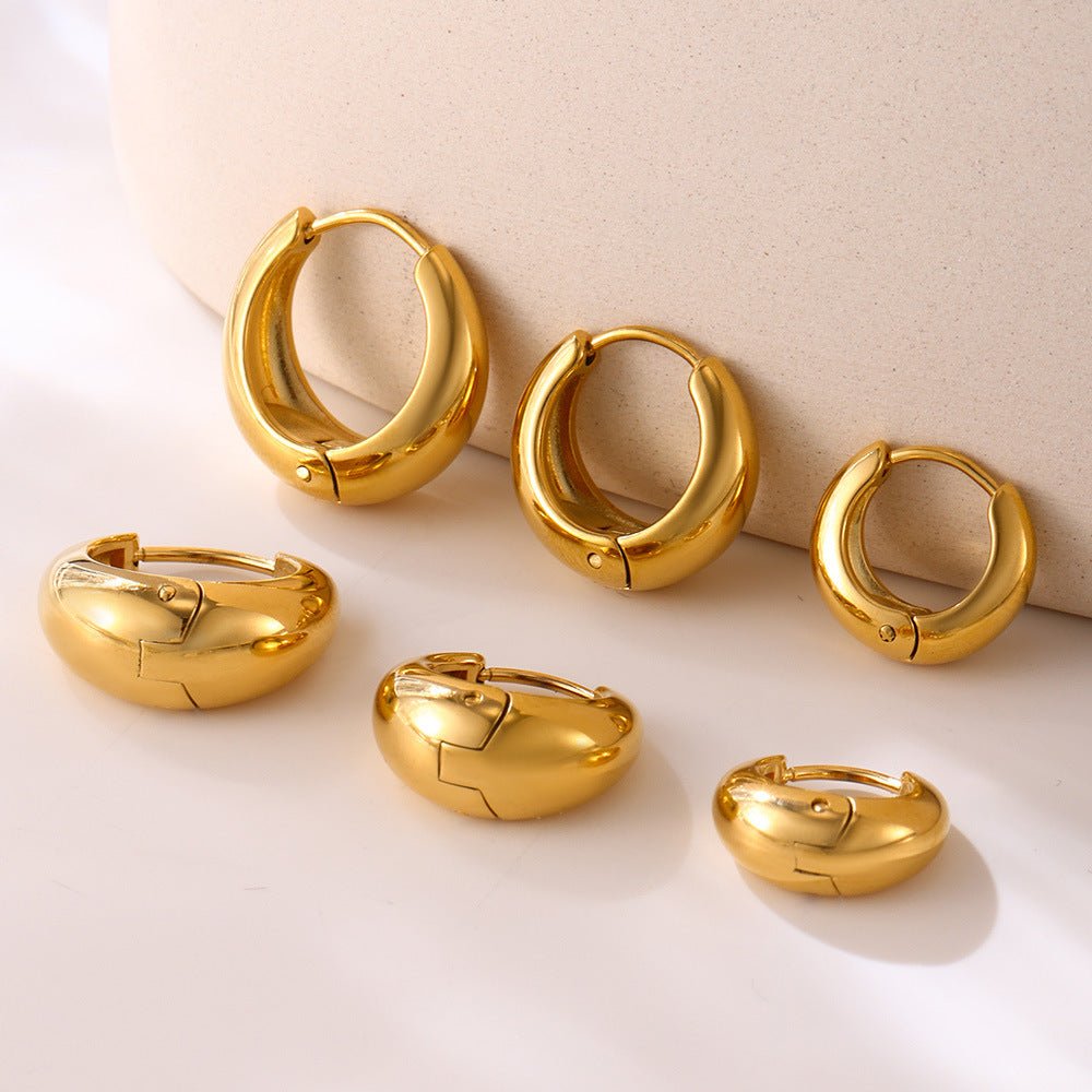 18K Gold Cute Titanium Ear Studs - Shuling Jewelry