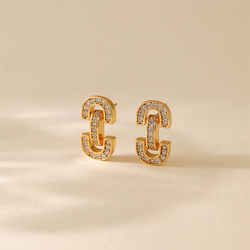 18K Gold Delicate Zircon Earrings - Shuling Jewelry