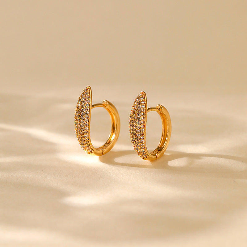 Zirconia Teardrop Hoop Earrings