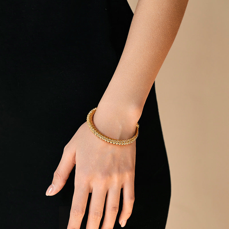 Braided Gold Rope Statement Cuff