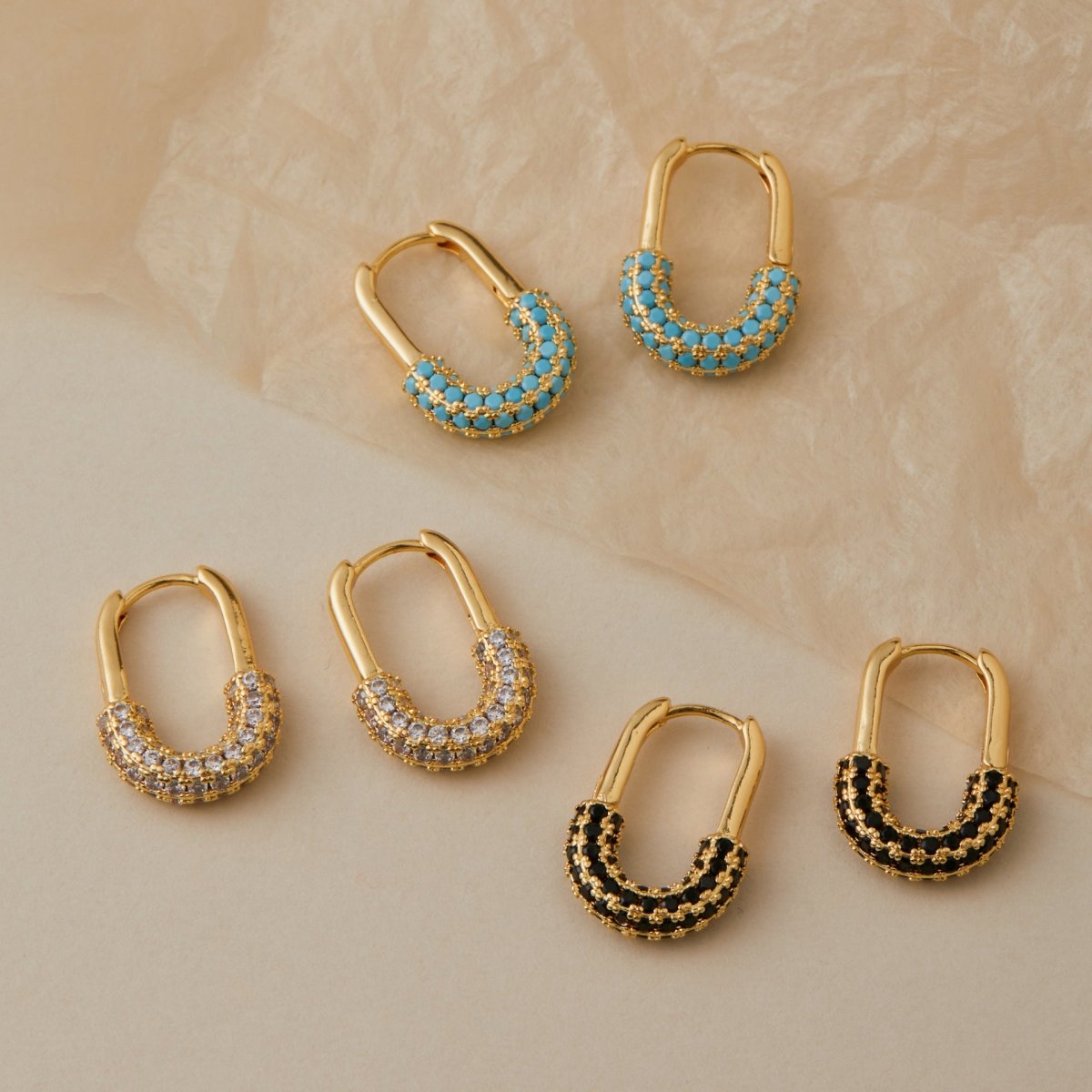 18K Gold U - shaped Fashion Earrings - Shuling Jewelry