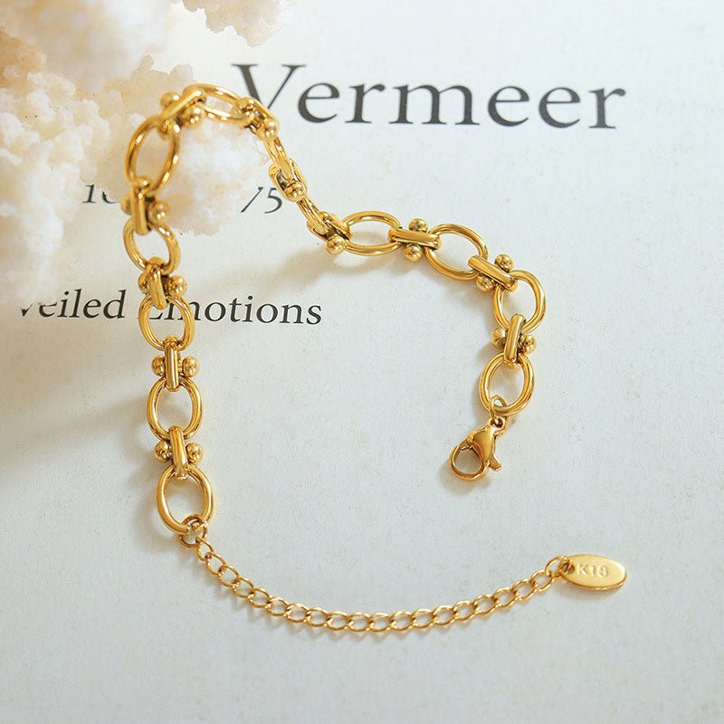 18K Gold Chunky Chain Couple Bracelets - Shuling Jewelry