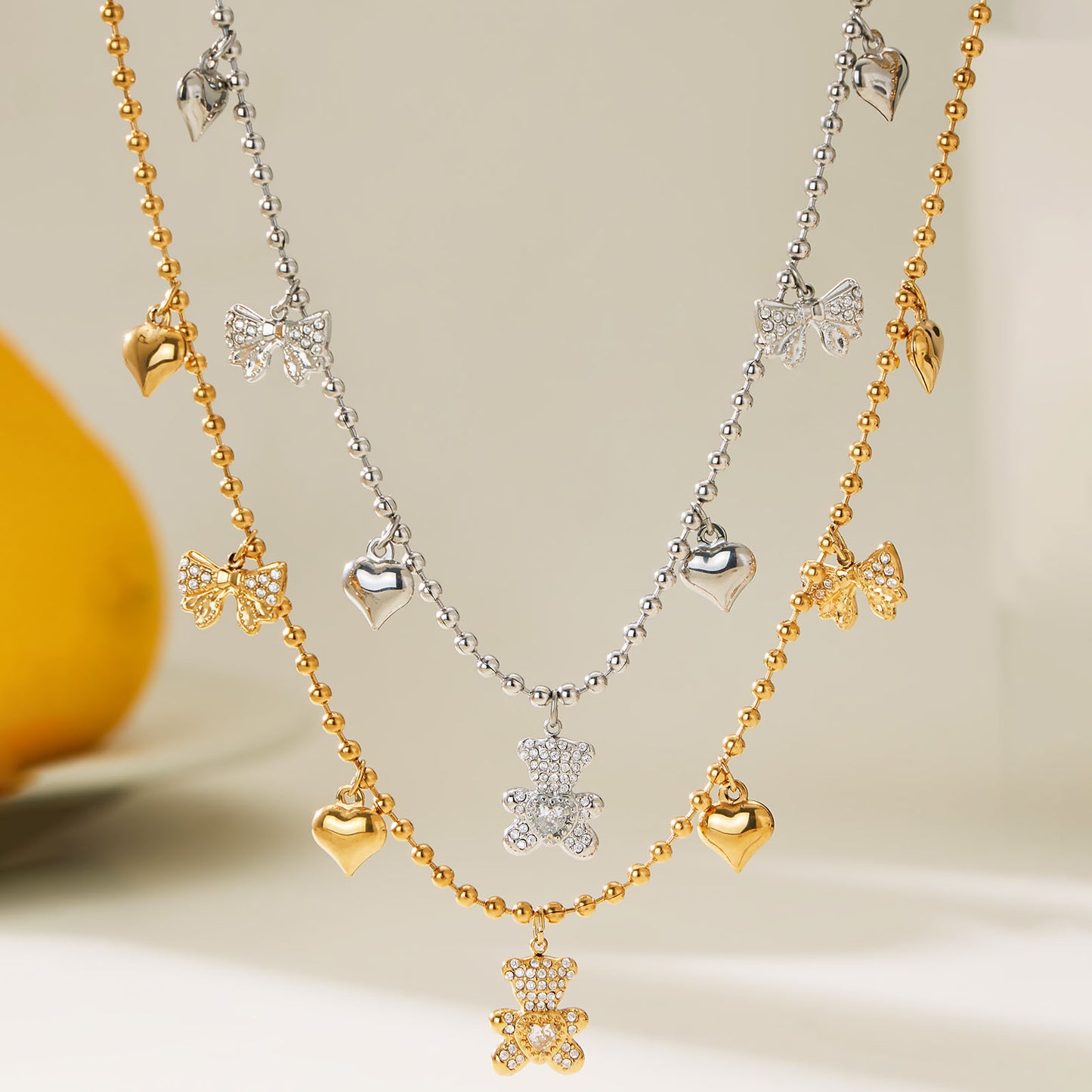 Adorable Bear Crystal Jewelry Sets
