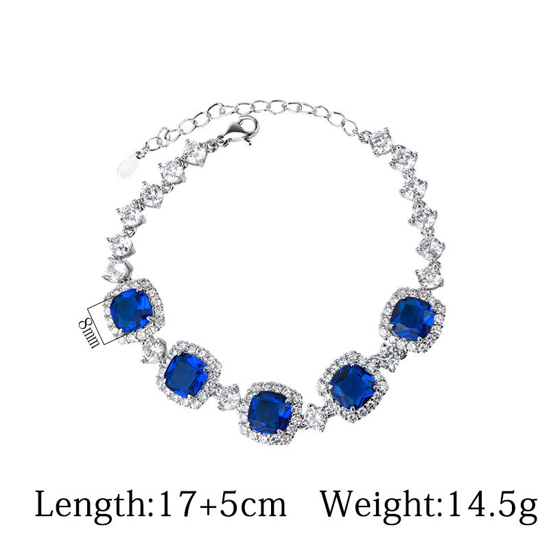 Vintage Halo Cushion Cut Vibrant Gemstone Tennis Bracelet