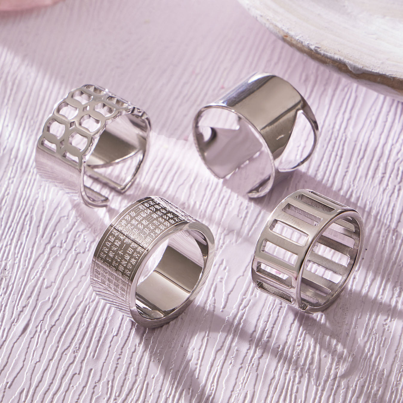 Urban Zen Minimalist Geometric Ring Set