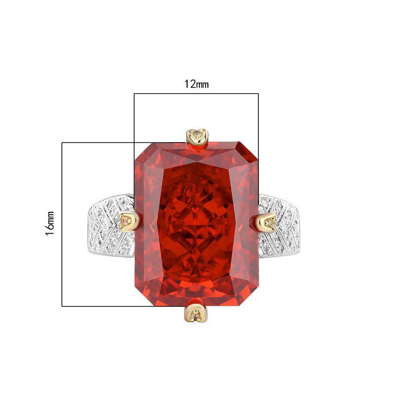 Luxurious Radiant Cut Gemstone Chevron Pavé Statement Ring