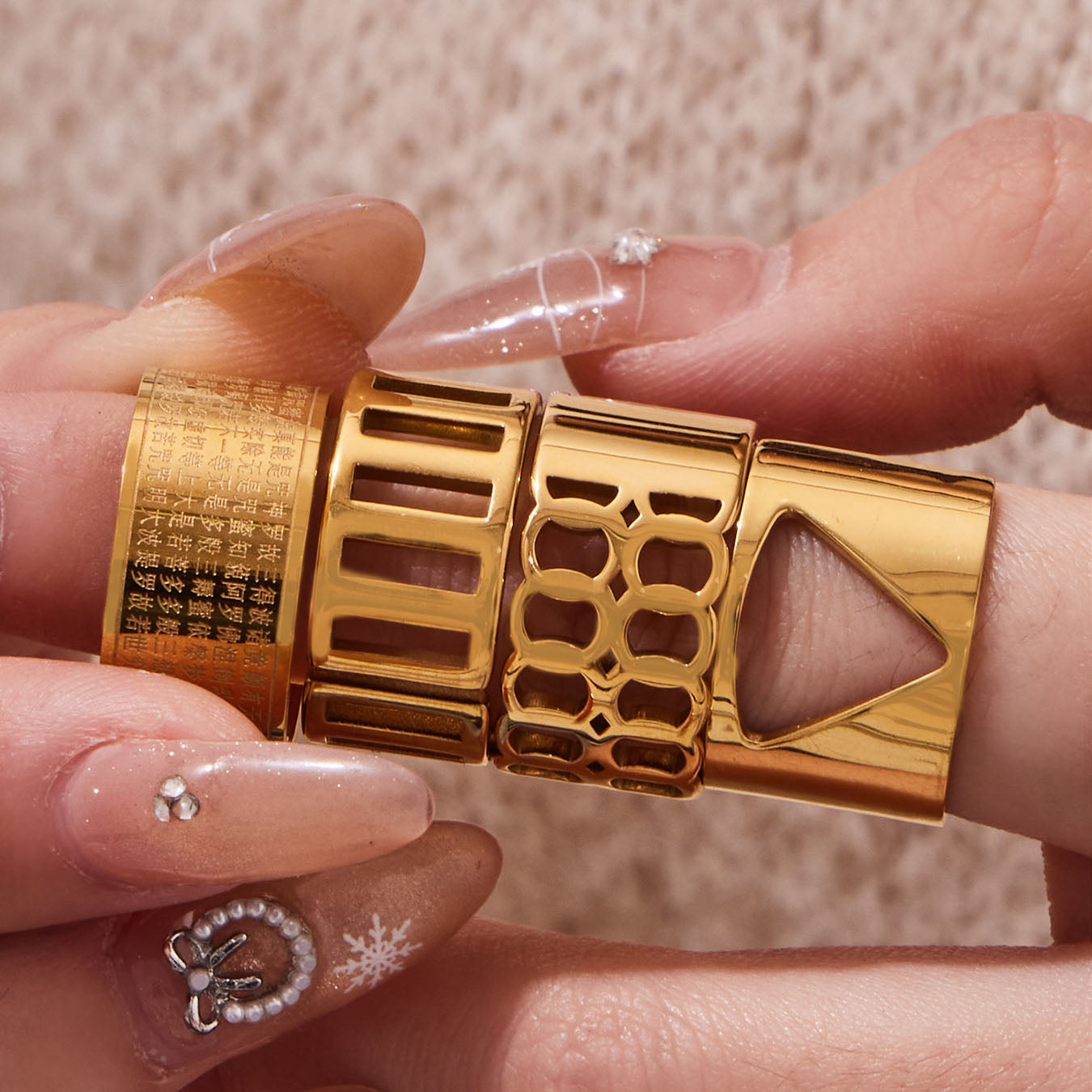 Urban Zen Minimalist Geometric Ring Set