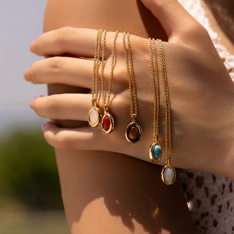 18K Gold Niche Tiger's Eye Necklace - Shuling Jewelry