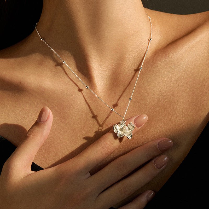 18K Gold Irregular Flower Pearl Necklace - Shuling Jewelry
