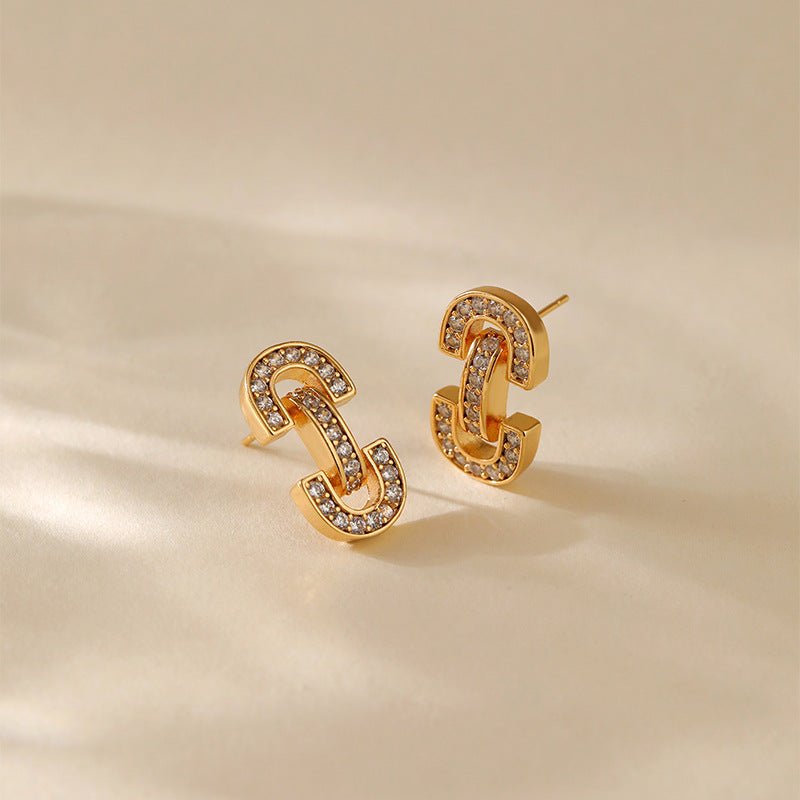 18K Gold Delicate Zircon Earrings - Shuling Jewelry