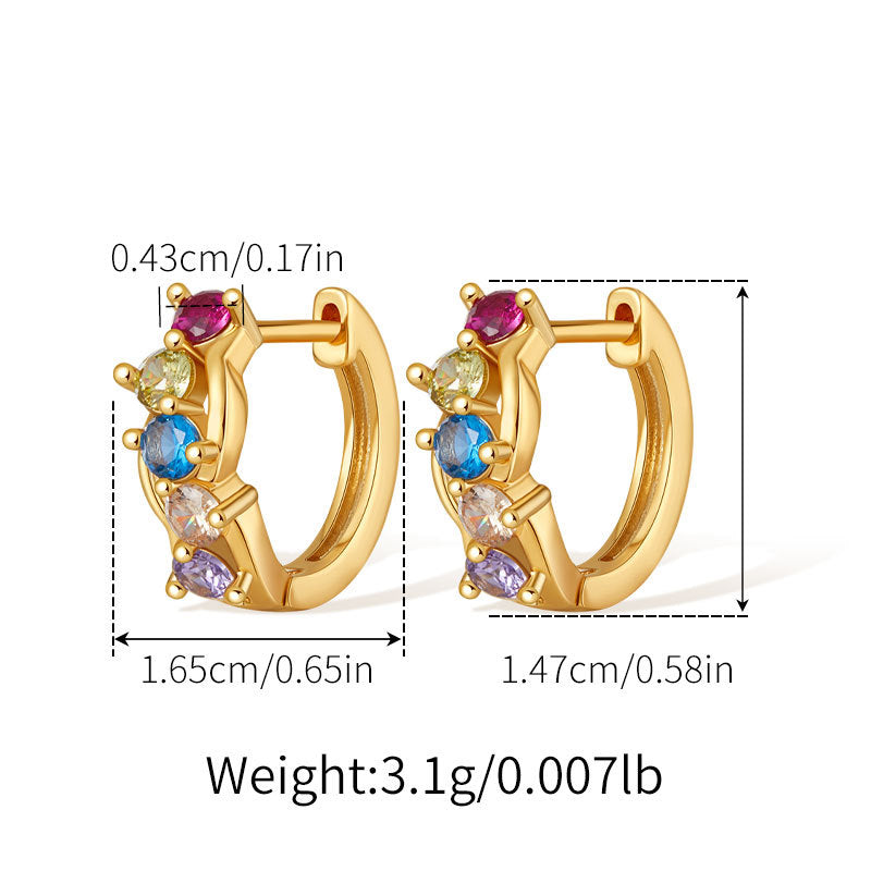 Emerald Clover Huggie Hoops