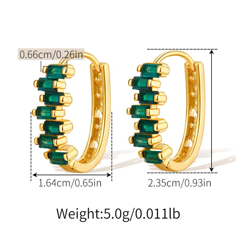 18K Gold Mulcolored Zircon Earrings - Shuling Jewelry
