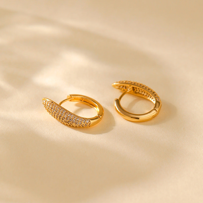 Zirconia Teardrop Hoop Earrings