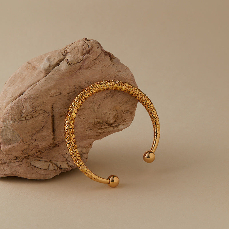 Braided Gold Rope Statement Cuff