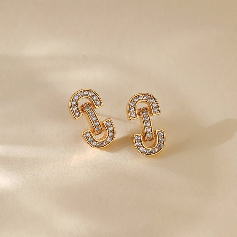 18K Gold Delicate Zircon Earrings - Shuling Jewelry
