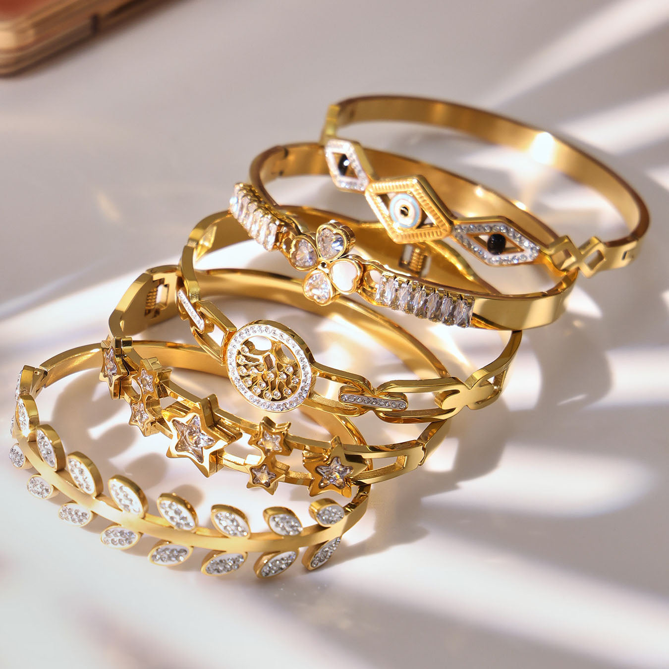 Crystal Symbolic Stackable Bangle Collection