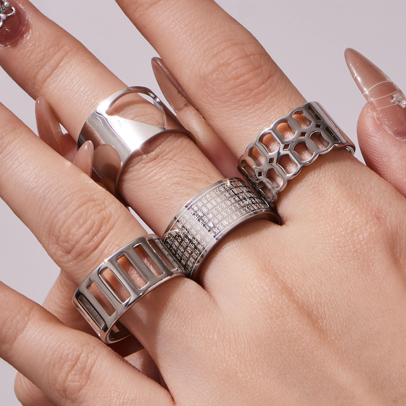 Urban Zen Minimalist Geometric Ring Set