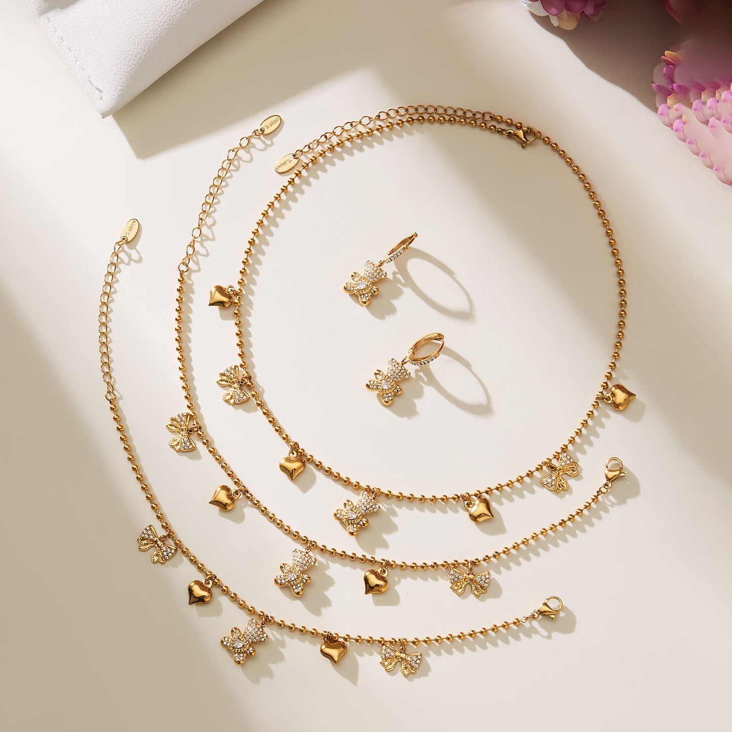 Adorable Bear Crystal Jewelry Sets