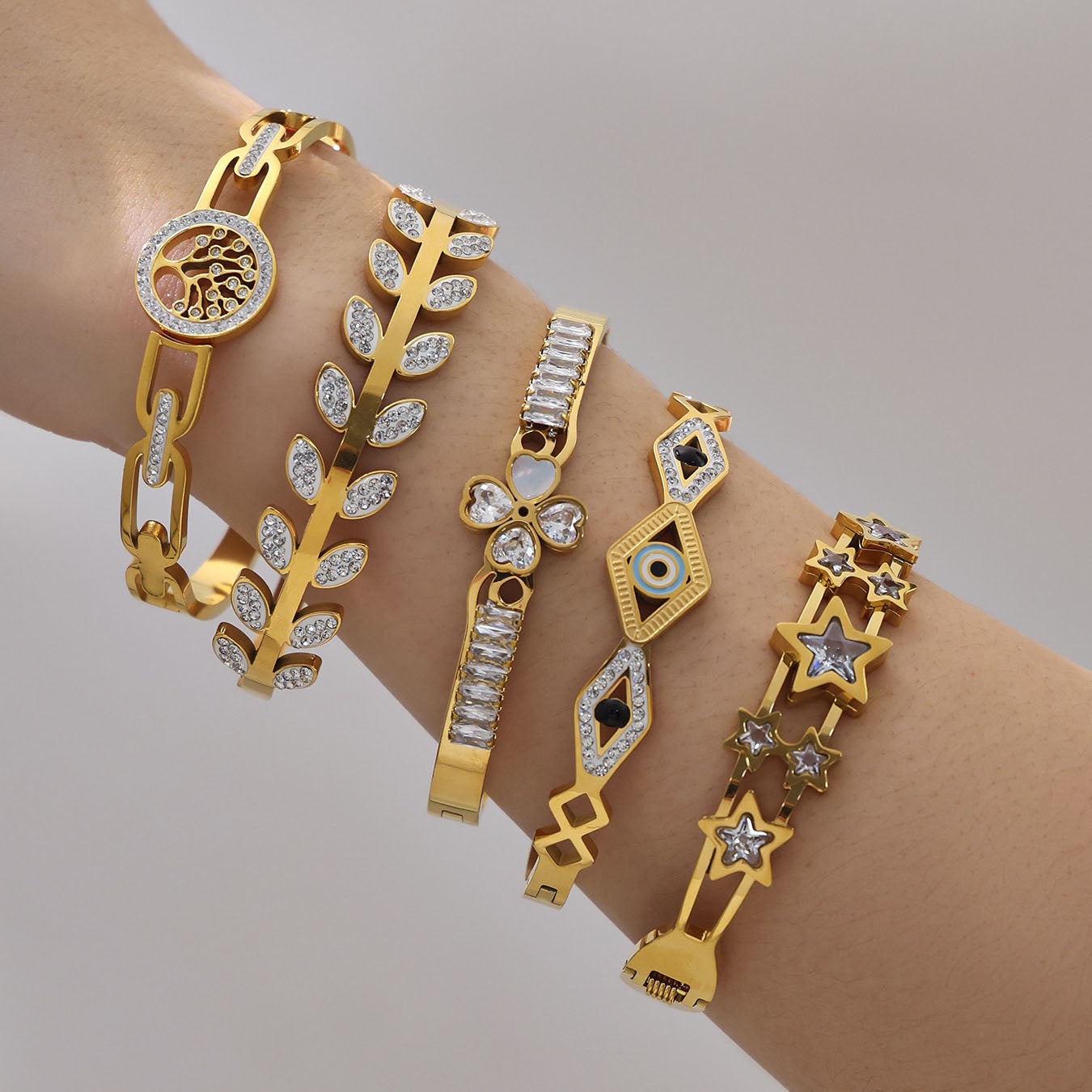 Crystal Symbolic Stackable Bangle Collection