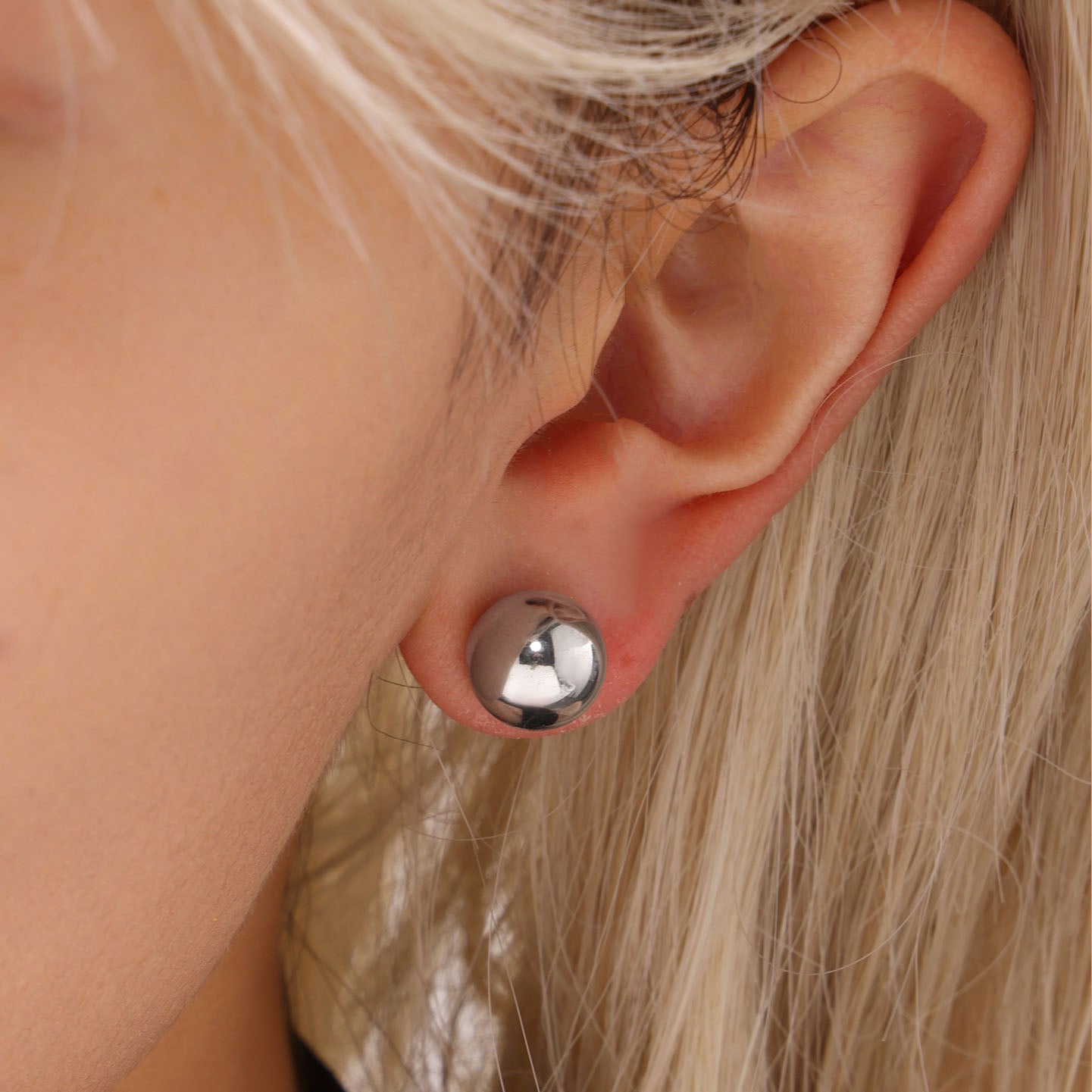 Geometric Sphere Statement Hoop Earrings