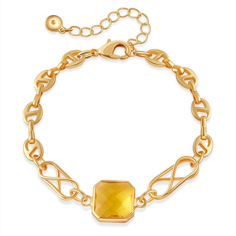 18K Gold Geometric Block Bracelet - Shuling Jewelry