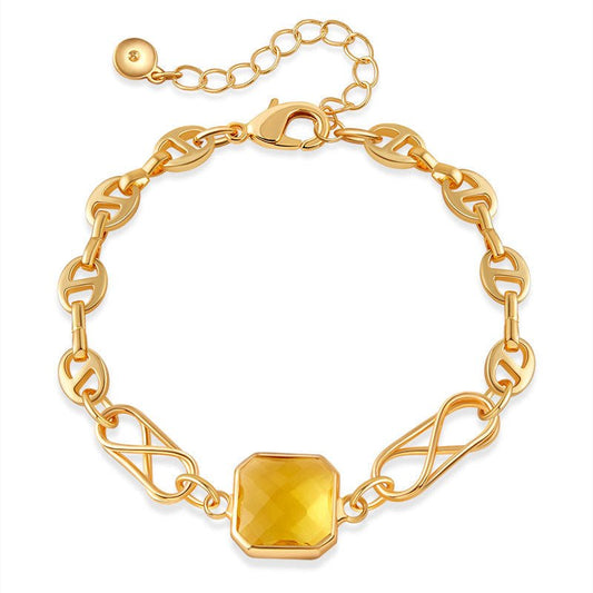 18K Gold Geometric Block Bracelet - Shuling Jewelry
