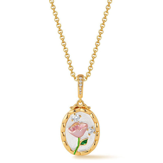 18K Gold Flower Pendant Necklace - Shuling Jewelry