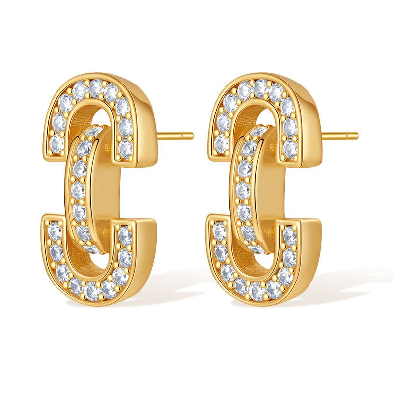18K Gold Delicate Zircon Earrings - Shuling Jewelry