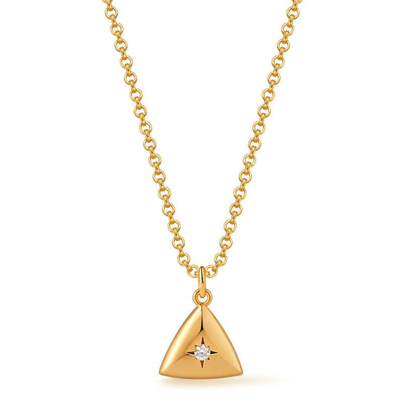 18K Gold Geometric Pendant Necklace - Shuling Jewelry