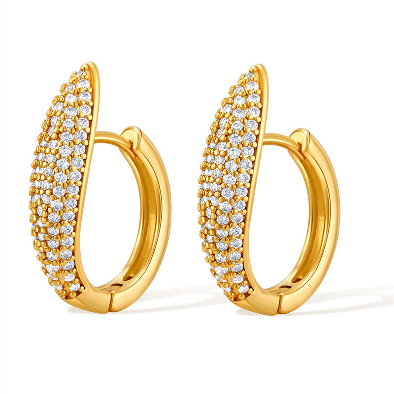 Zirconia Teardrop Hoop Earrings