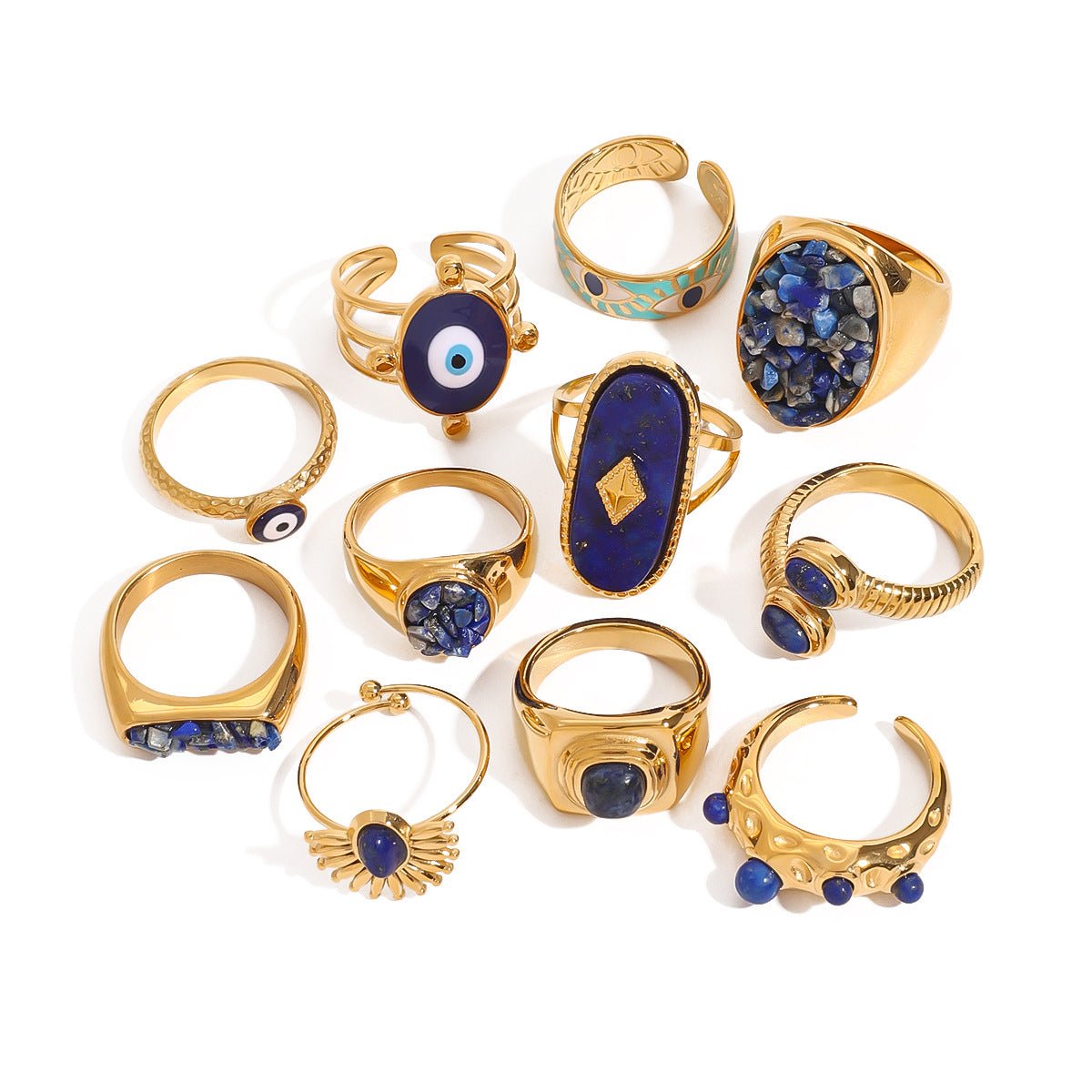 18K Gold Nature Stone Rings - Shuling Jewelry