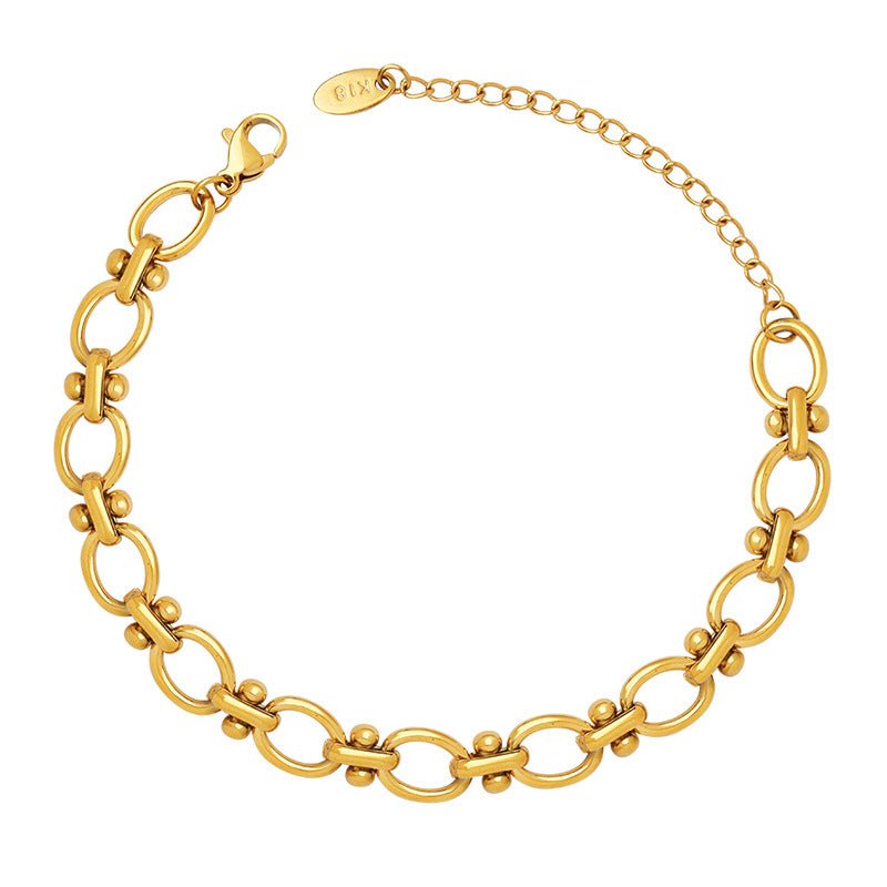 18K Gold Chunky Chain Couple Bracelets - Shuling Jewelry