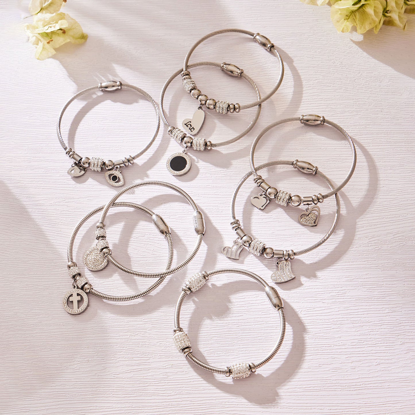 Bracelets de luxe texturés en zircon 