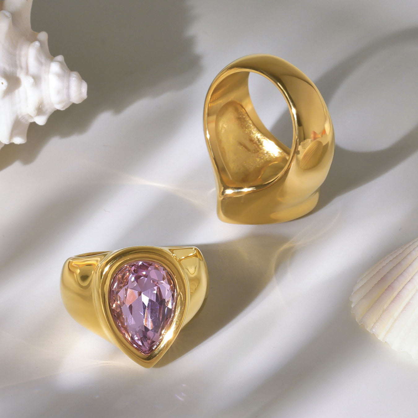 Luxe Chunky Teardrop Crystal Rings