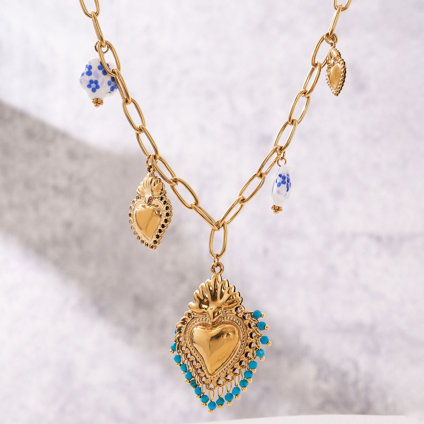 Sacred Heart Milagro Charm Jewelry Sets