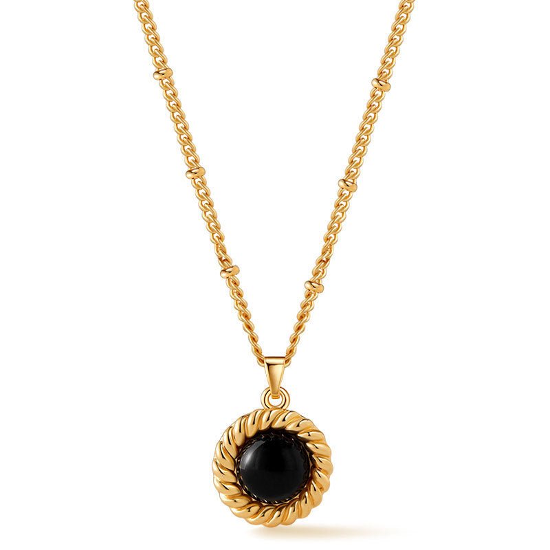 18K Gold Tiger's Eye Pendant Necklace - Shuling Jewelry