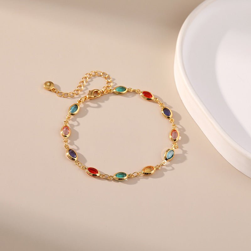 18K Gold Colorful Acrylic Bracelets - Shuling Jewelry