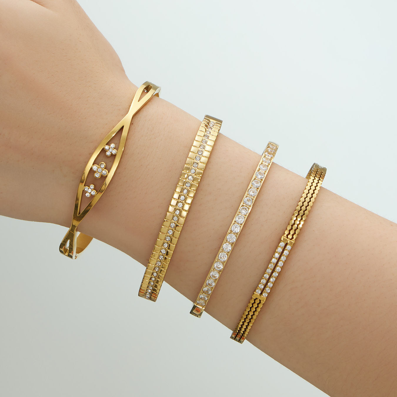 Bracelet en cristal de diamant étincelant 