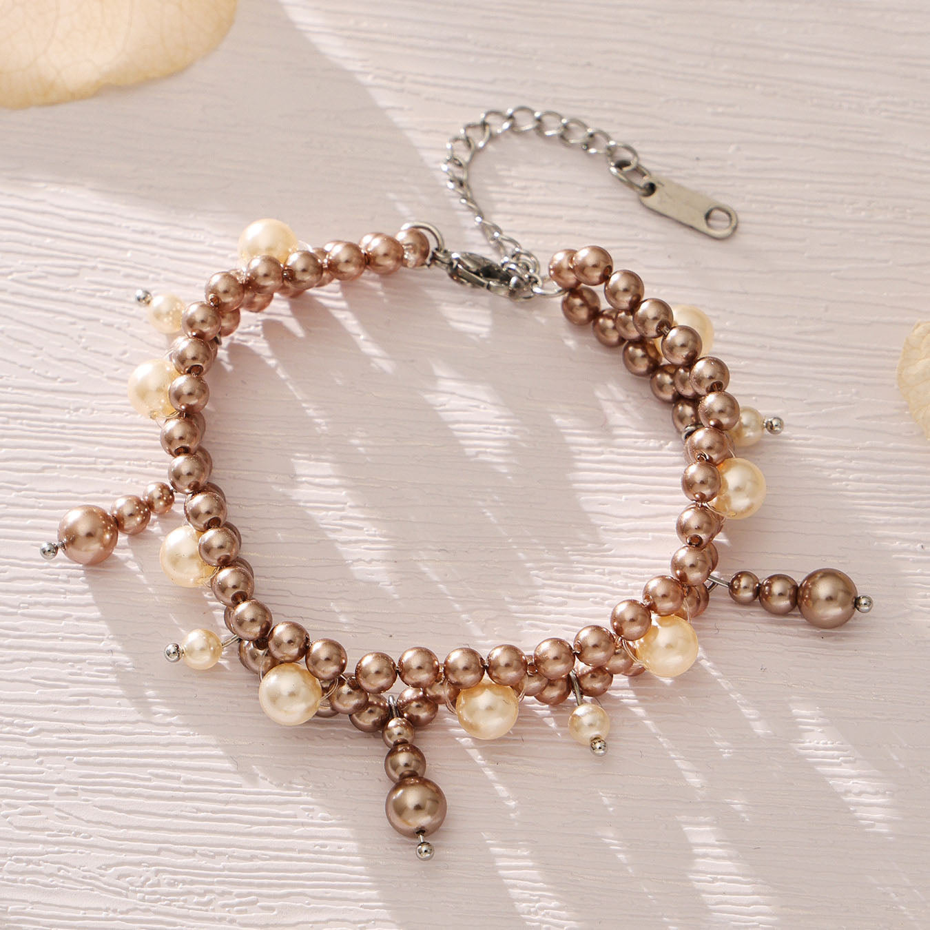 Bracelet vintage à double rang de perles 