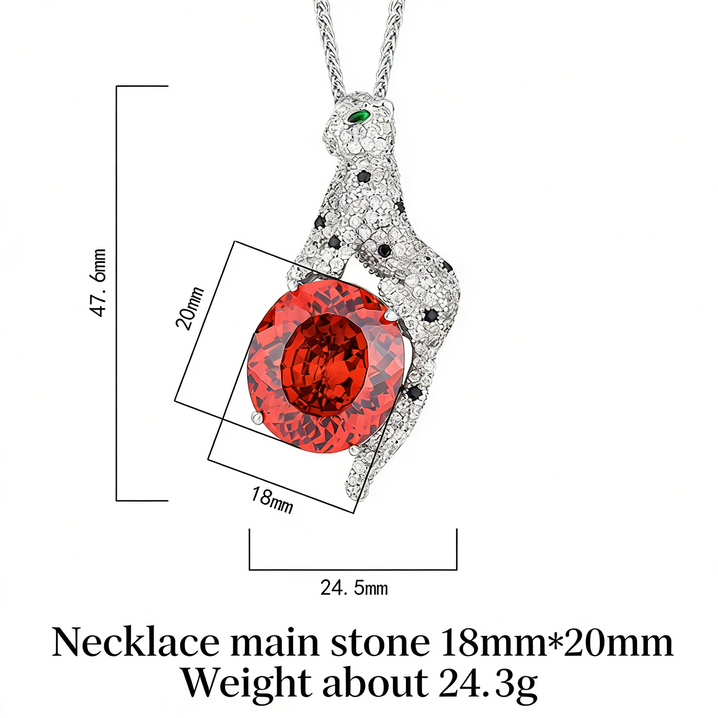 Elegant Panther Pendant with Vibrant Gemstone Treasure