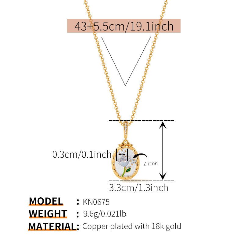 18K Gold Flower Pendant Necklace - Shuling Jewelry