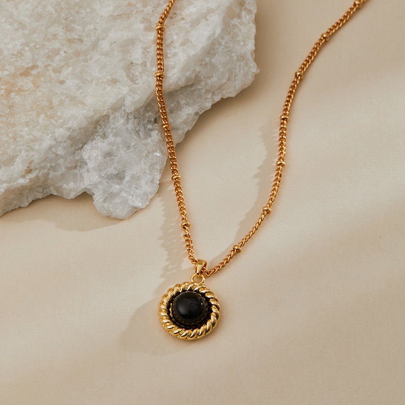 18K Gold Tiger's Eye Pendant Necklace - Shuling Jewelry