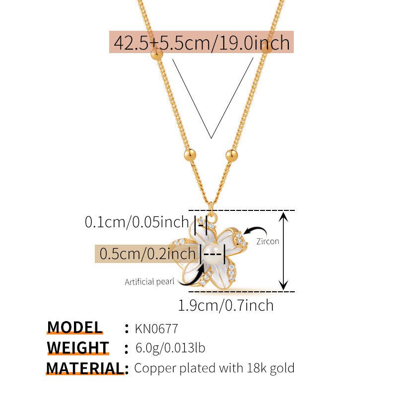 18K Gold Irregular Flower Pearl Necklace - Shuling Jewelry