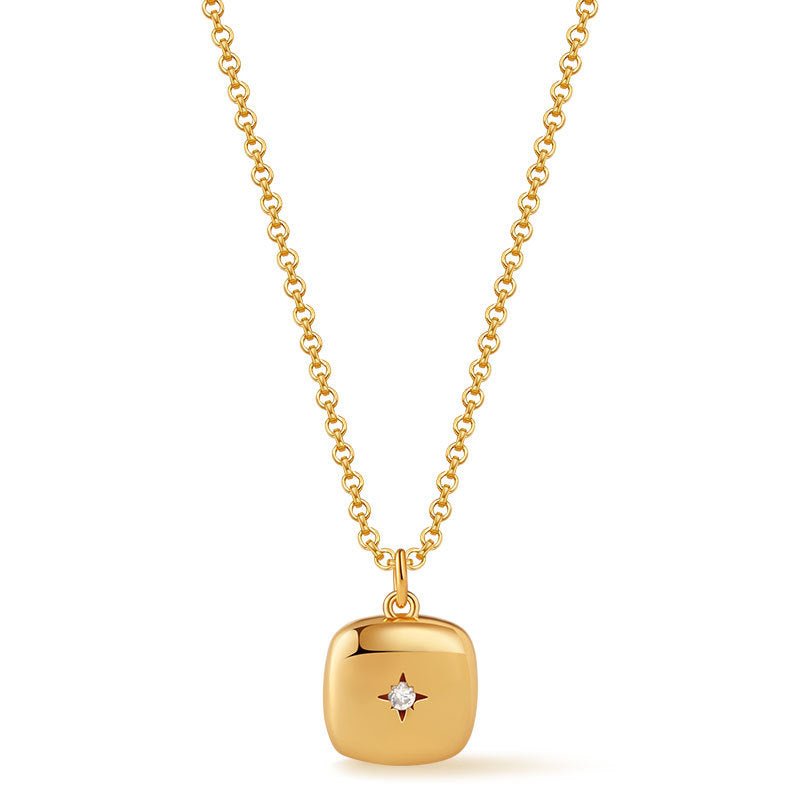 18K Gold Geometric Pendant Necklace - Shuling Jewelry