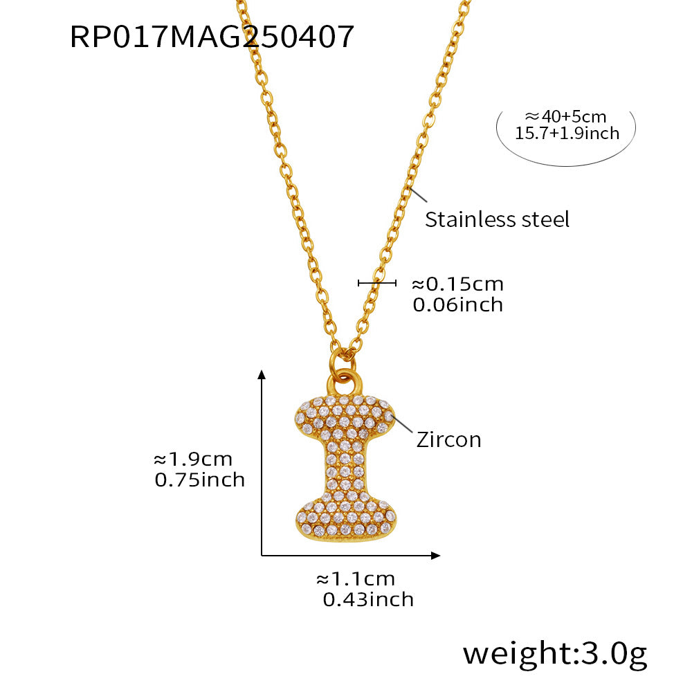 Pave Crystal Bubble Initial Necklace