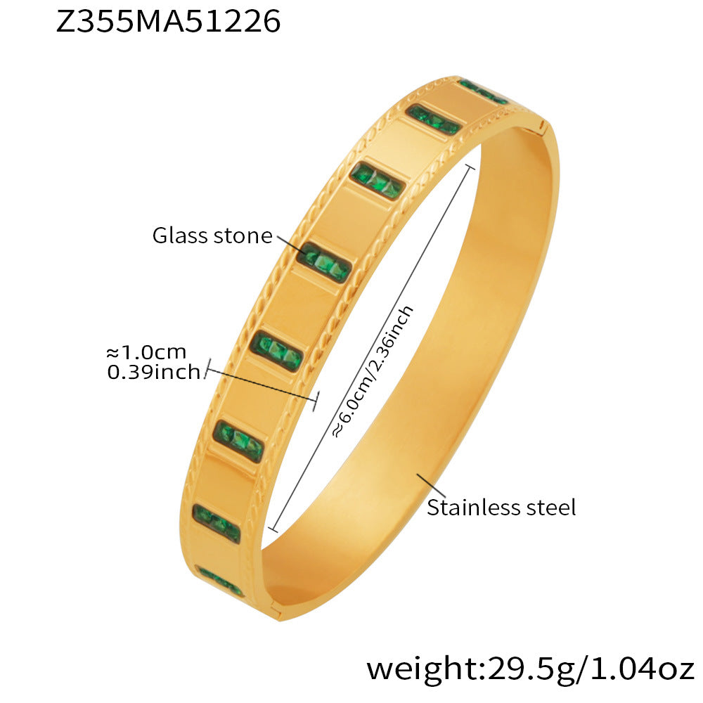 Vintage Emerald Geometric Bangles