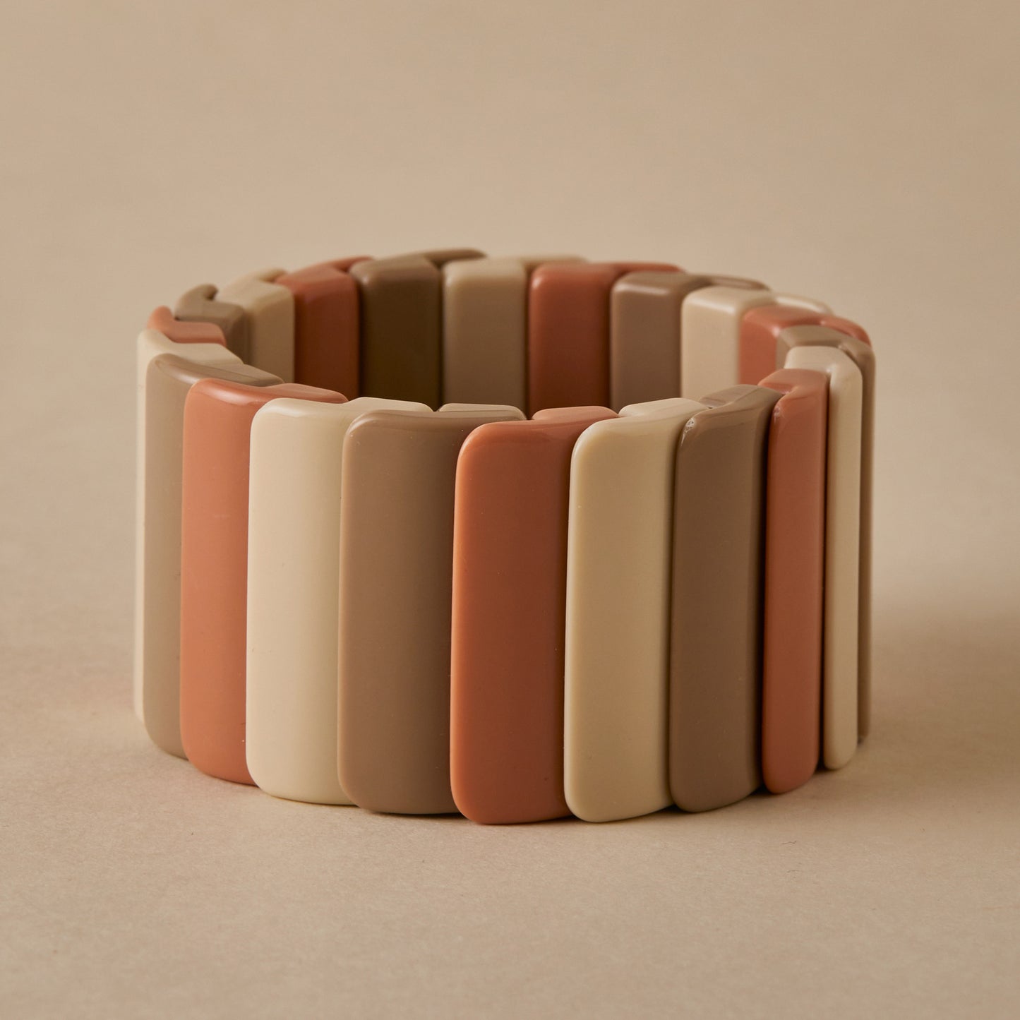 Chunky Resin & Gold Statement Stretch Bracelet