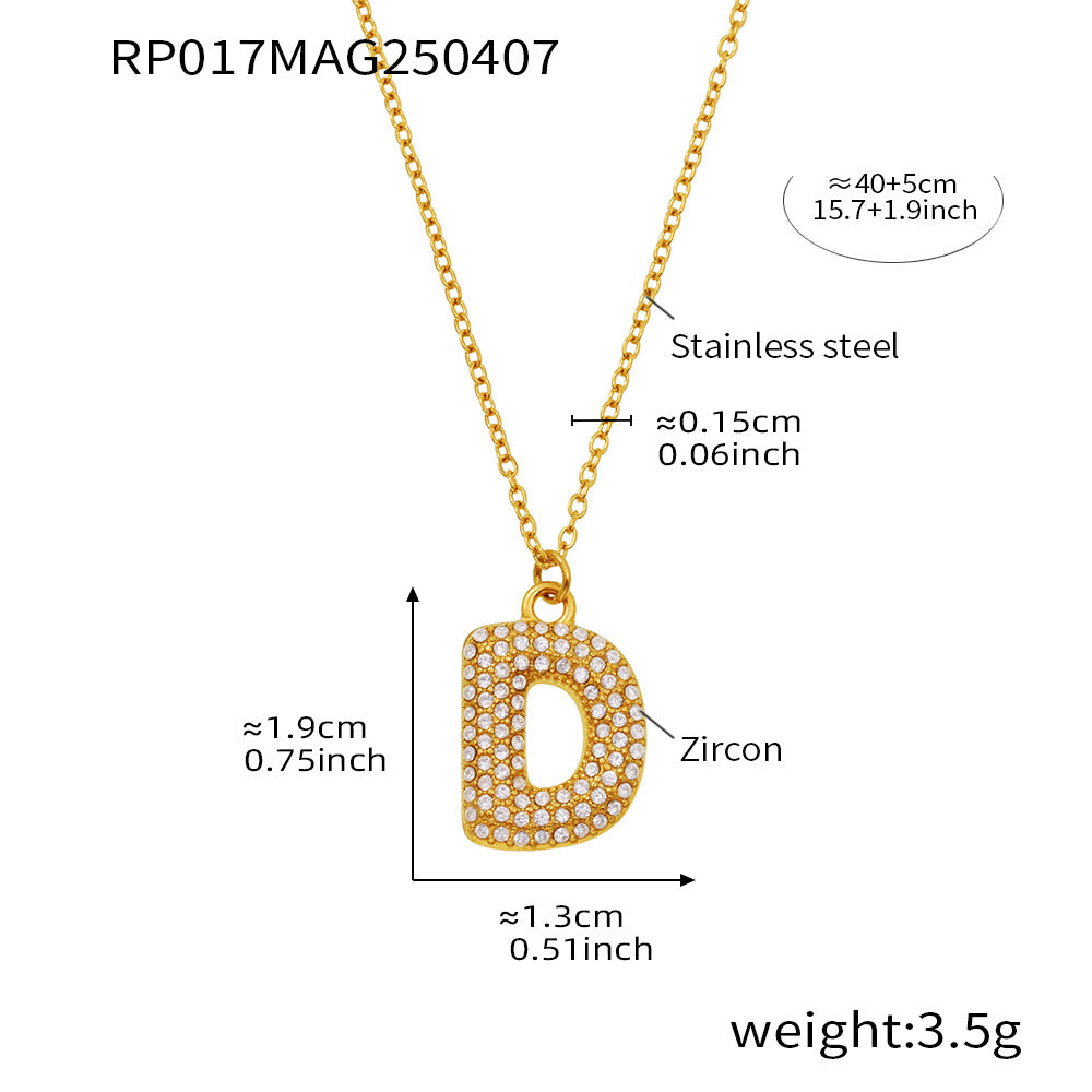 Pave Crystal Bubble Initial Necklace